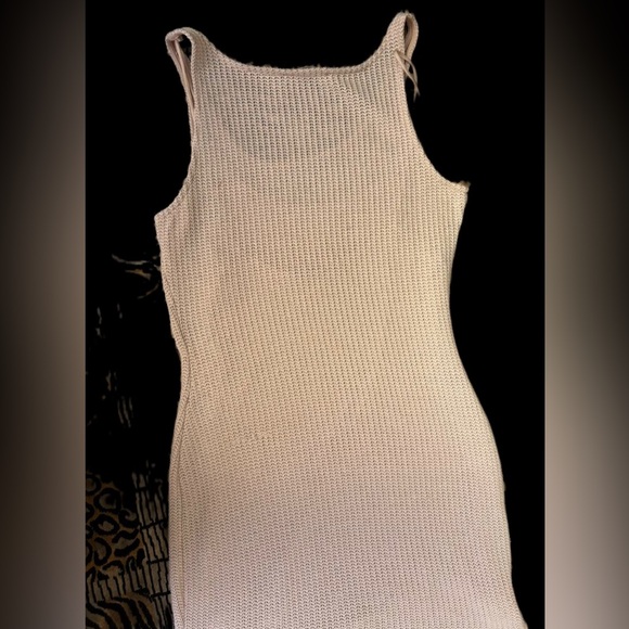 Honey Punch Midi Sweater Dress Midi Tan (M) - Picture 3 of 5